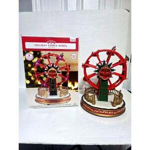 Holiday Time Christmas Village Ferris Wheel Lit Musical Original Box WORKS
